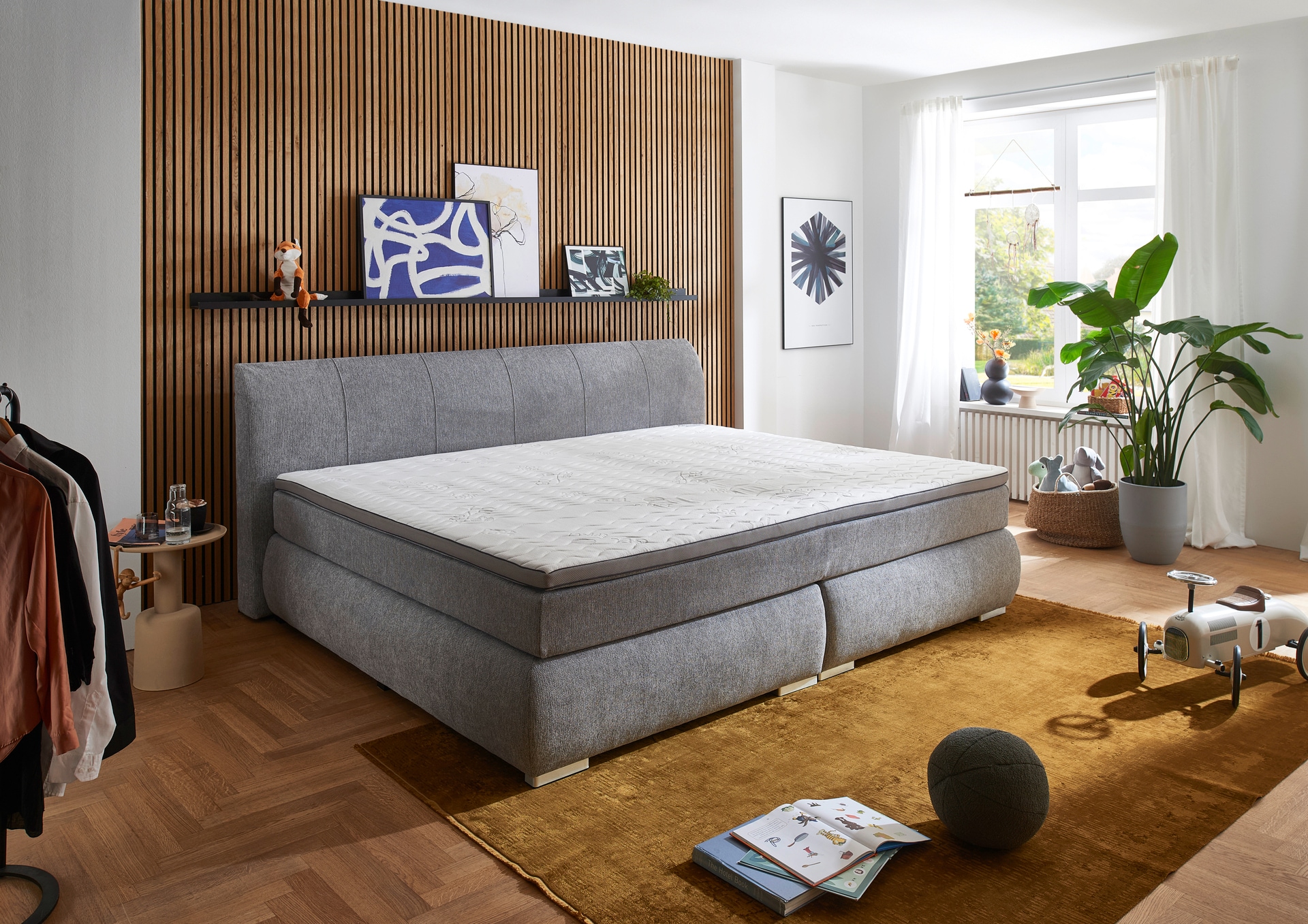 Boxspringbett CODY 240 x 200 cm grau