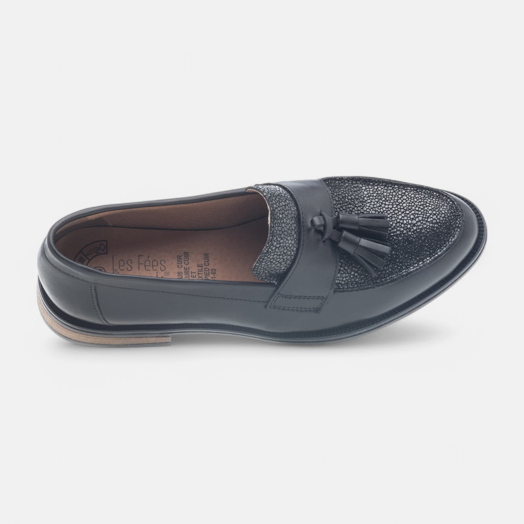 Mocassins Femme en cuir noir