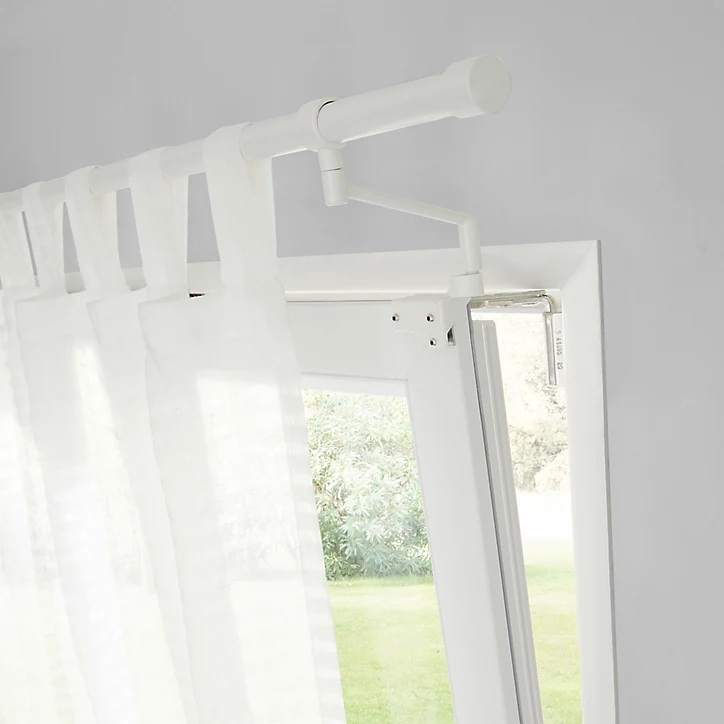 Voilage GoodHome Tolok blanc l.140 x H.260 cm