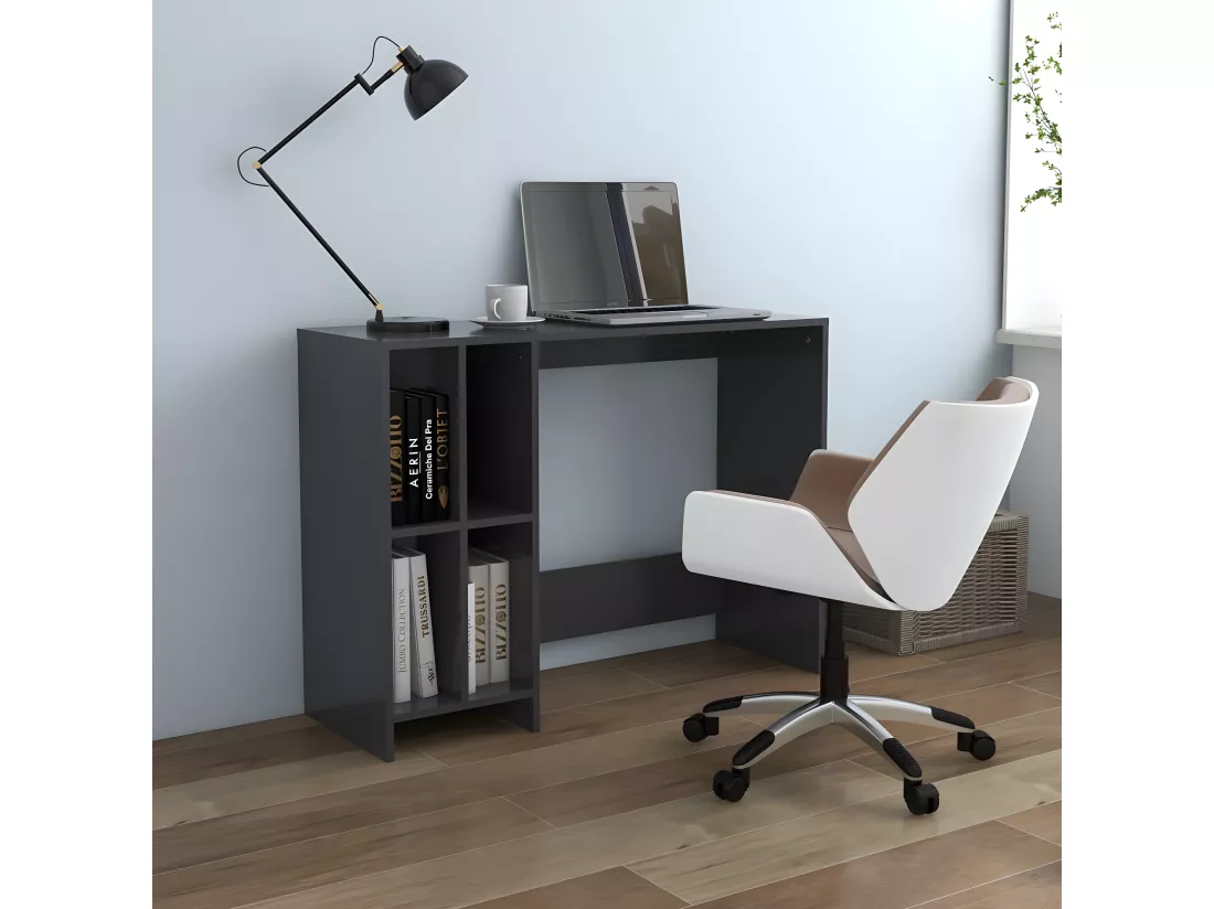 Bureau d'ordinateur portable Gris 102,5x35x75 cm Aggloméré