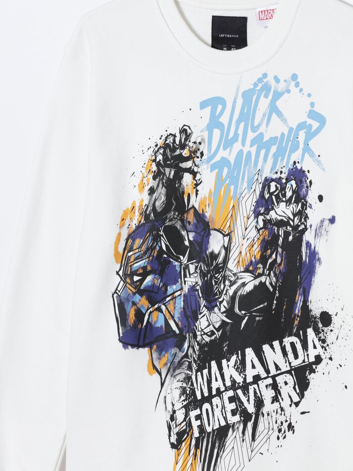 Moletom Pantera Negra Marvel - Off-White
