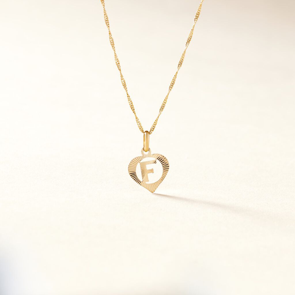 Pendentif Eudocie Coeur Lettre Or Jaune