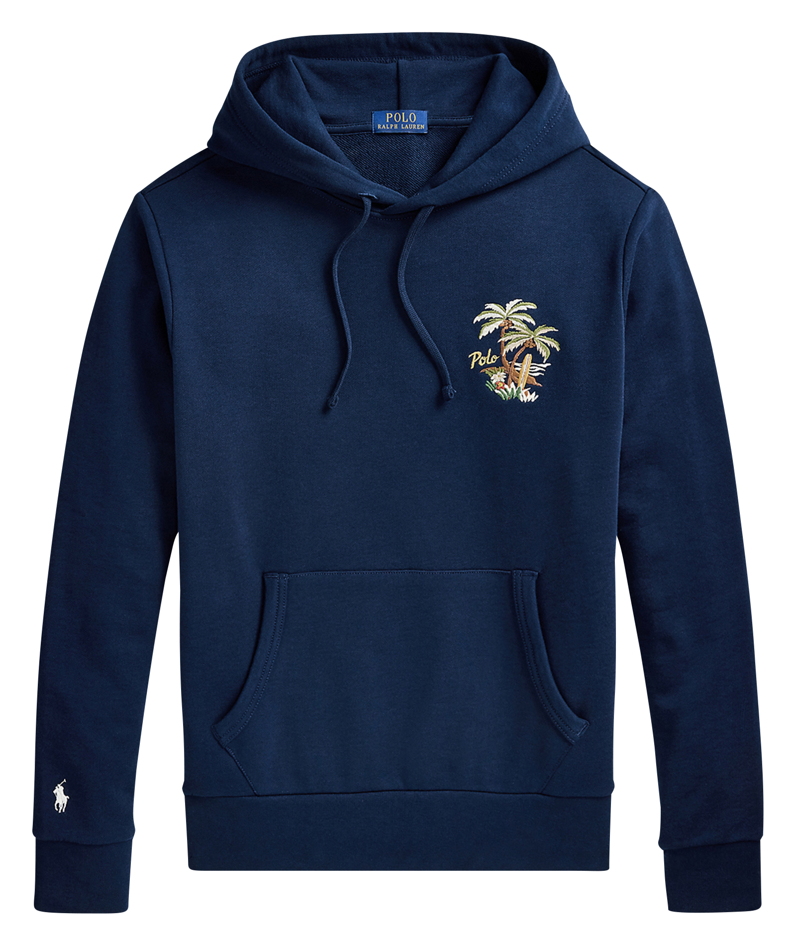 Sweat droit à capuche en coton | Bleu