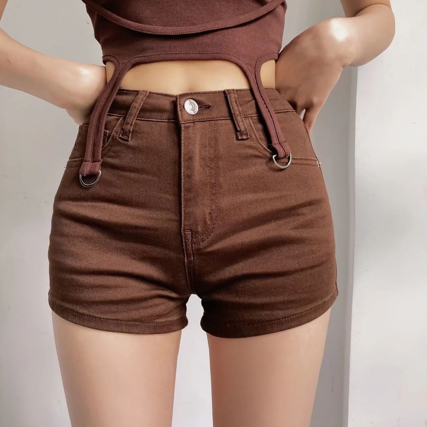 Asiris - Gewassen denim shorts met hoge taille