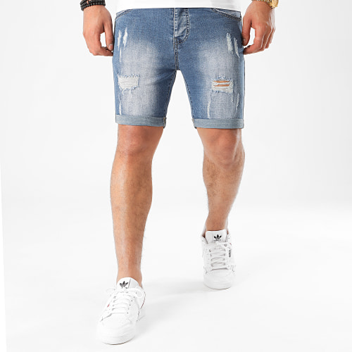 Short Jean Avec Dechirures LB054-B54 Bleu Medium