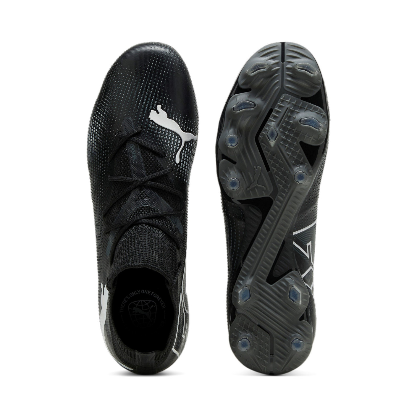 PUMA Future 7 Match Gras / Kunstgras Voetbalschoenen (MG) Zwart Wit Donkergrijs