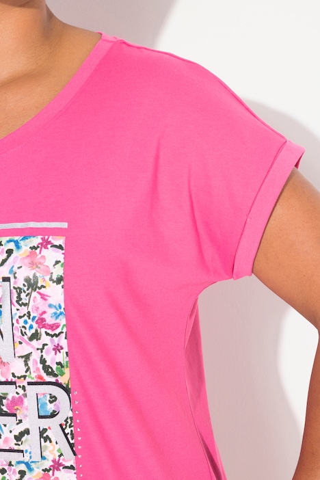 T-Shirt, oversized, farbiger Print, Rundhals