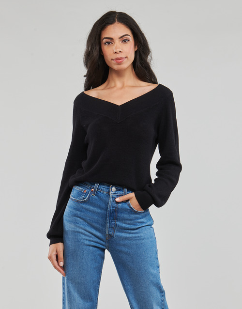 Vero Moda - VMNEWLEXSUN LS DOUBLE V-NCK - Noir
