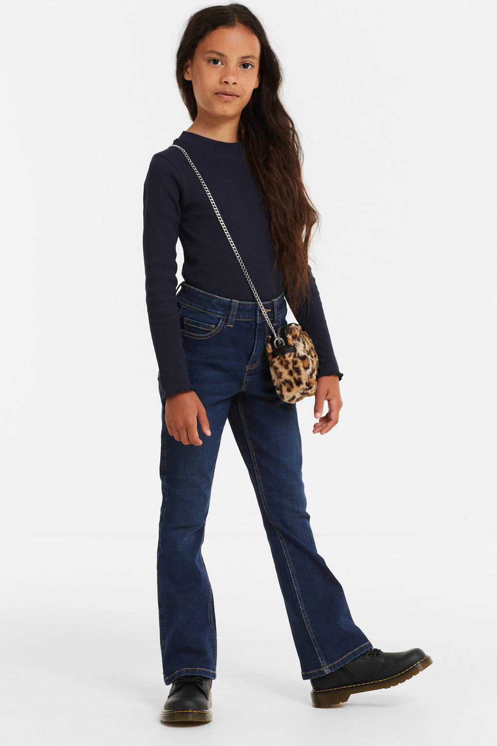 anytime flared jeans donkerblauw