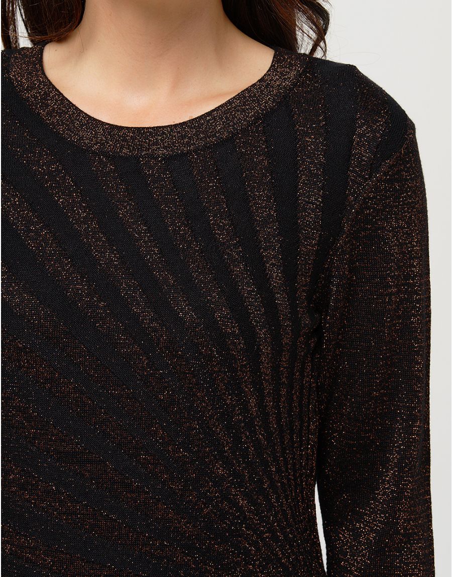 Pull noir cuivre irisé
