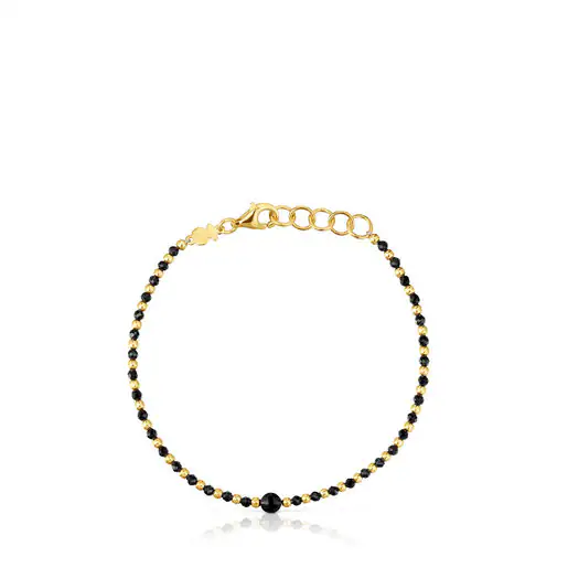 Pulseira Basic Colors com contas, banho de ouro 18k sobre prata e espinélio.