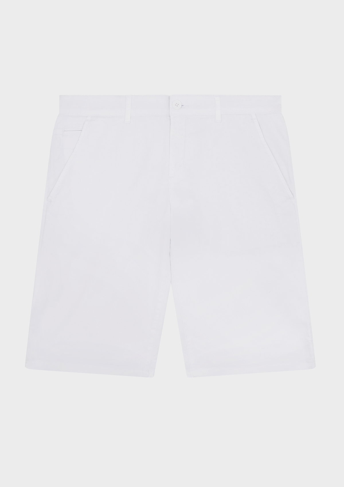 Bermuda en coton stretch uni blanc
