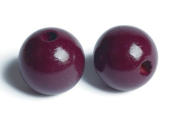Træperler 35mm 20stk aubergine