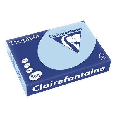 Clairefontaine Trophée - Papier couleur - A4 (210 x 297 mm) - 80 g/m² - Ramette de 500 feuilles - bleu vif