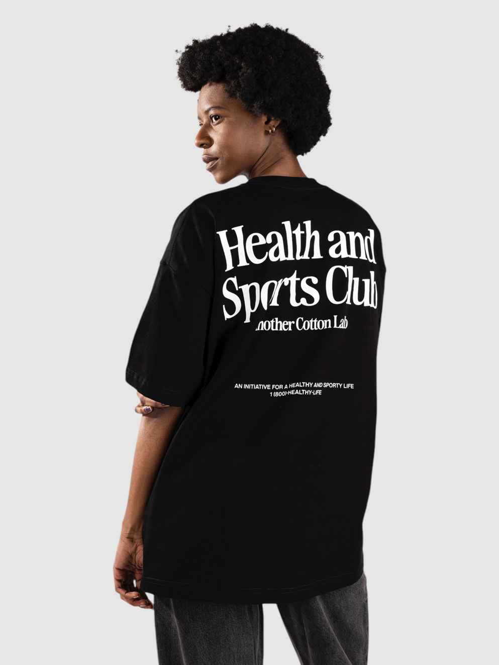 Another Cotton Lab Health And Sports Club Oversized T-Shirt black