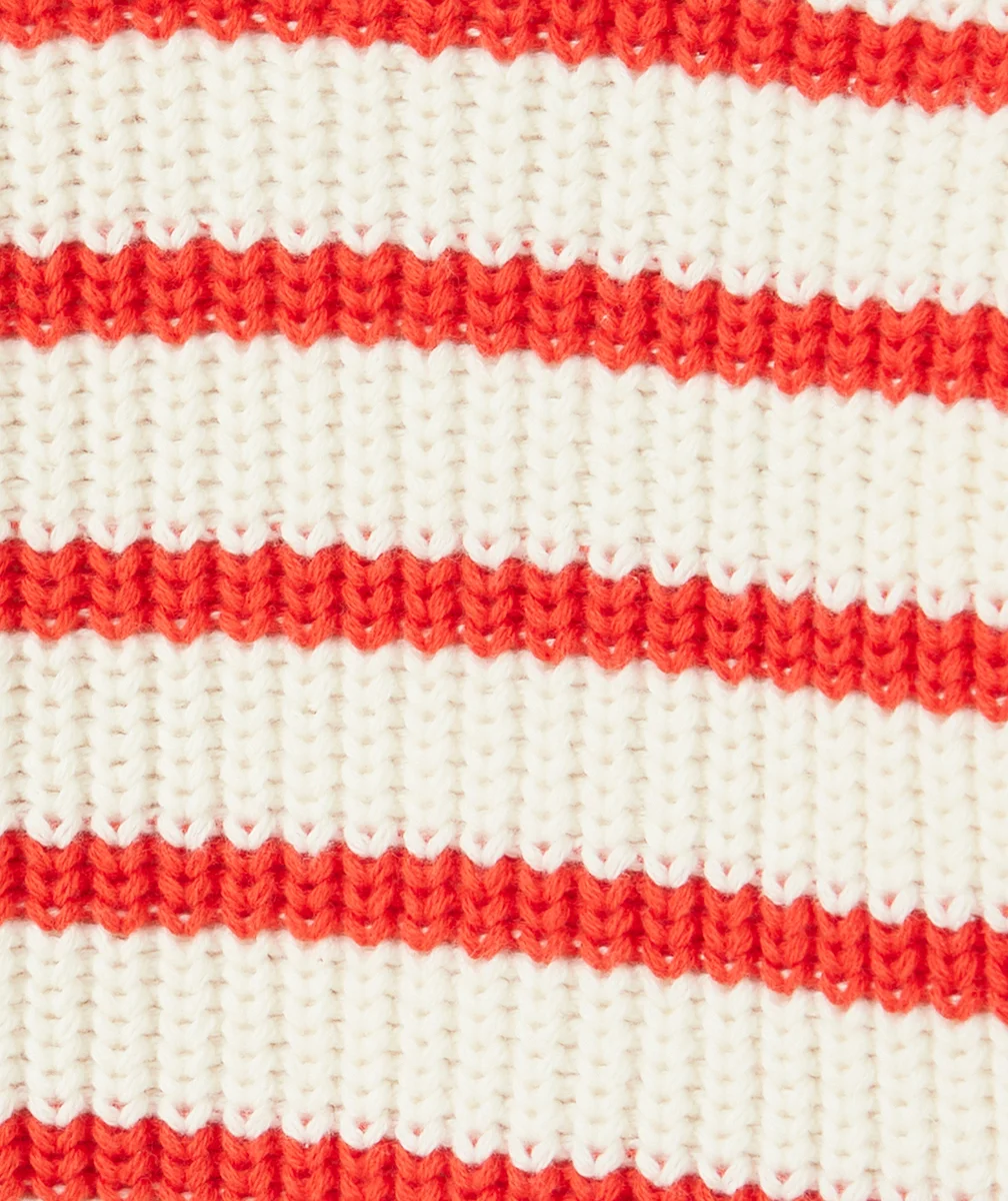PULL EN TRICOT BÉBÉ GARÇON EN COTON BIO AVEC RAYURES ROUGE