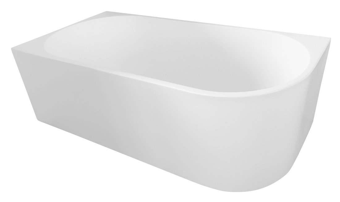 SaniGoods vrijstaand hoekbad glans wit 170x80cm links