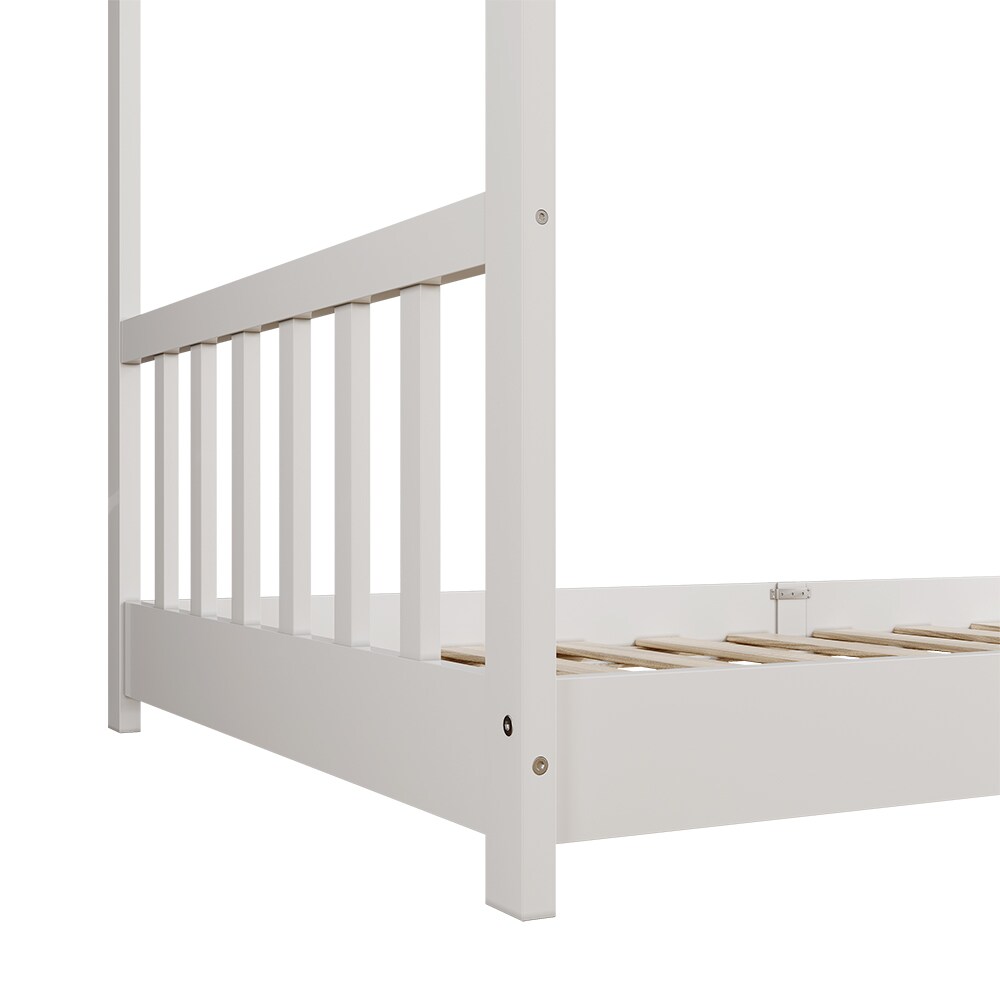 Vitalispa Kinderbett Bettenhaus Einzelbett FrederickeWeiß 160 x 80 cm modern Kinderzimmer Bett Lattenrost Rausfallschutz