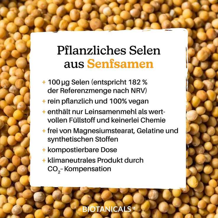 Biotanicals Selen aus Senfsamen pflanzlich vegan Kapseln , 180 St