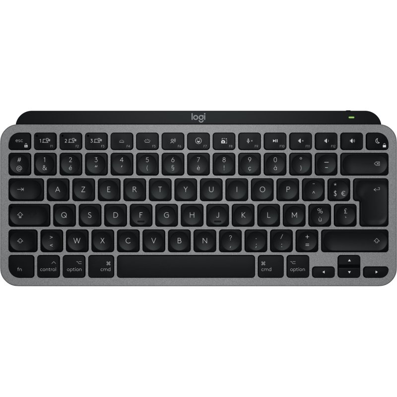 Logitech MX Keys Mini For Mac clavier maison/bureau Bluetooth AZERTY Français Noir, Gris