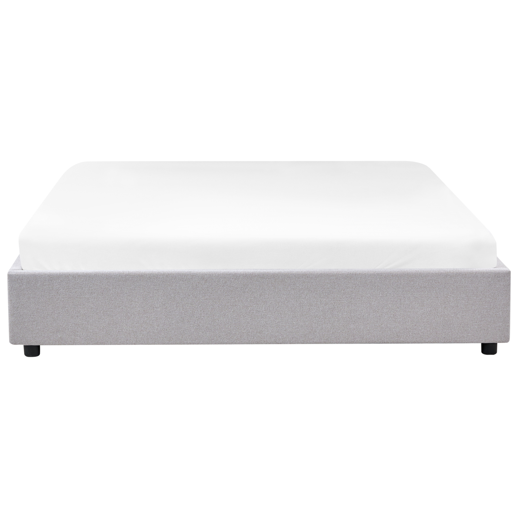 Beliani-PRADES-Bed met opbergruimte-Lichtgrijs-180 x 200 cm-Polyester