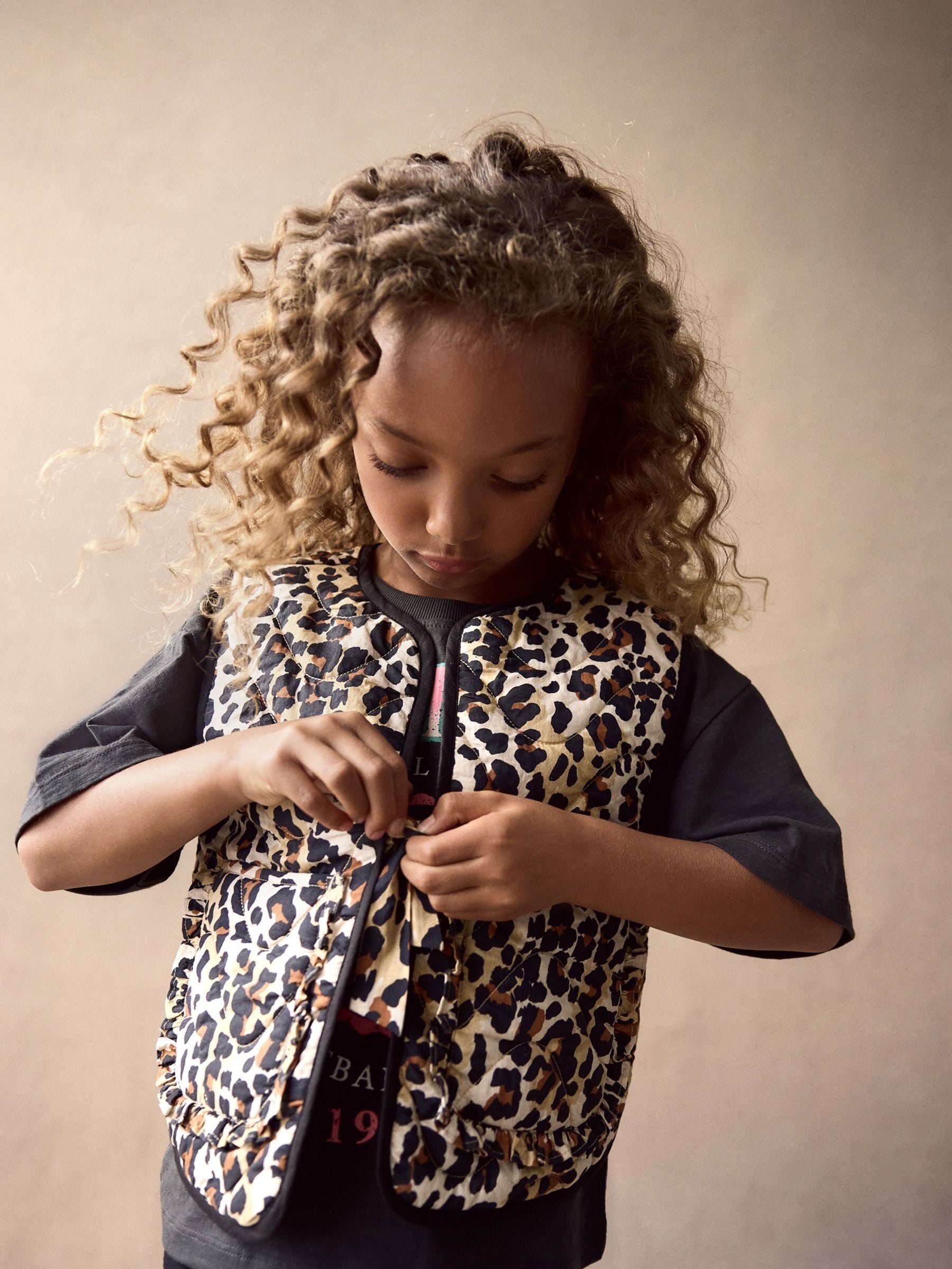 Dierenprint - 100% katoenen Bodywarmer en T-shirt Set (3-16jr)
