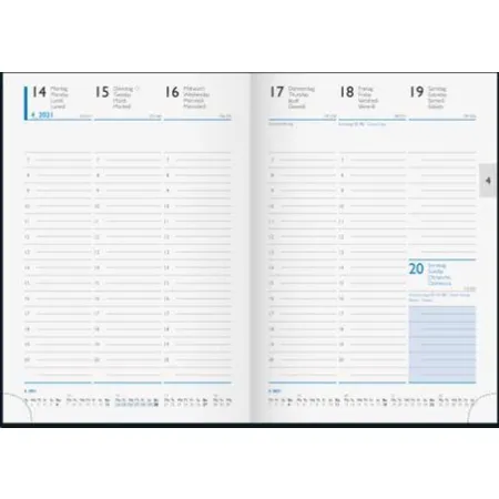 Glocken Wochenkalender Buchkalender 2021 Blattgröße 14,8 x 20,5 cm, schwarz