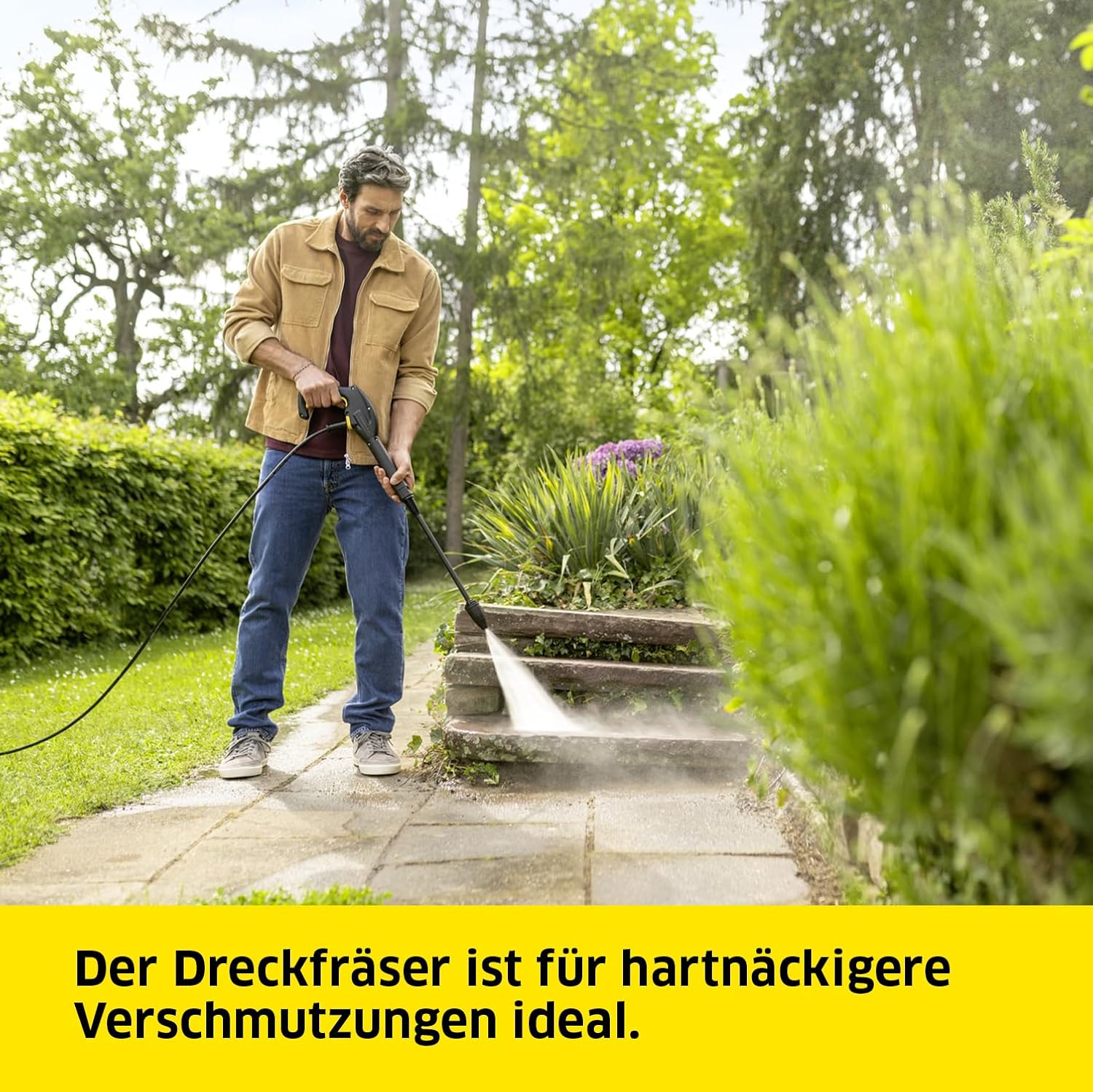 Kärcher Hochdruckreiniger K 4 Classic, Druck: max. 130 bar, Fördermenge: 420 l/h, Flächenleistung: 30 m²/h, Wasserfilter, Gewicht: 4,6 kg, Hochdruckschlauch und -Pistole, Dreckfräser, Strahlrohr