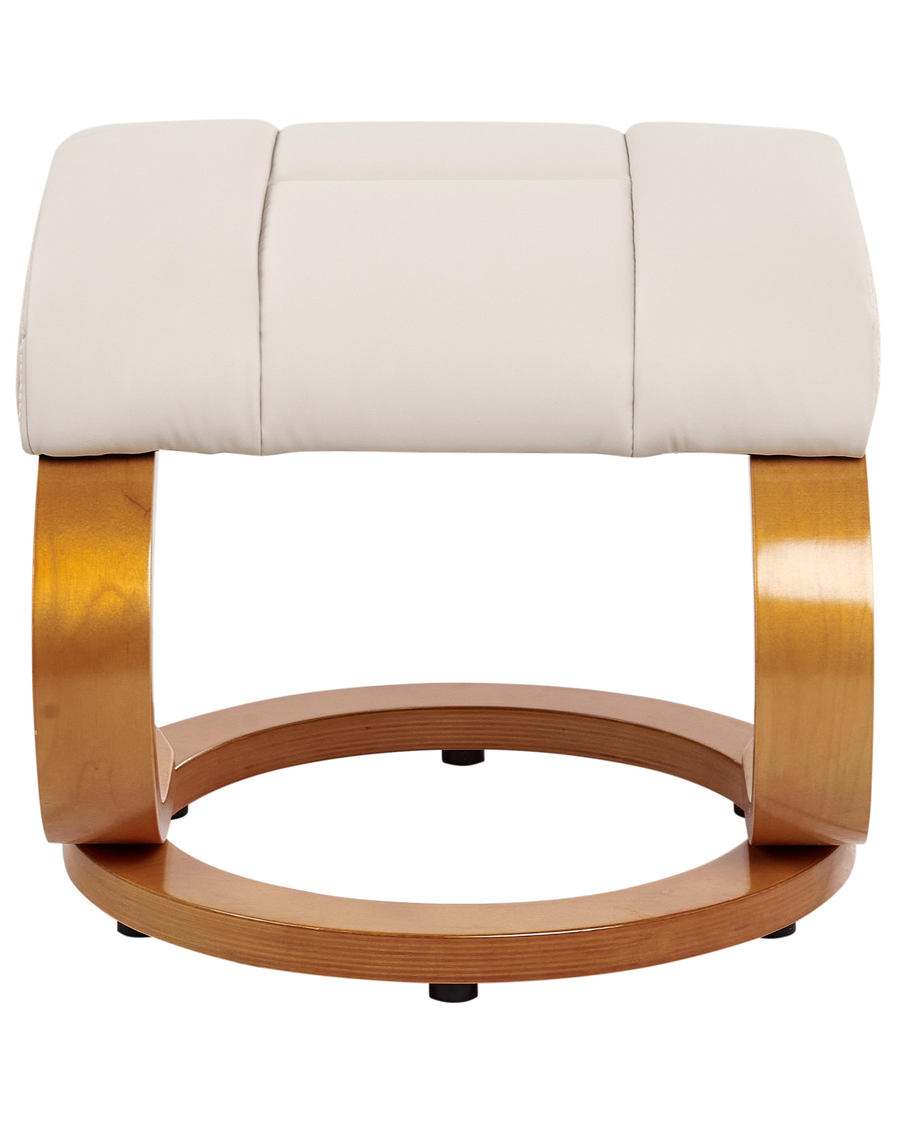 Massagestoel FORCE met voetenbank Kunstleer Lichtbeige