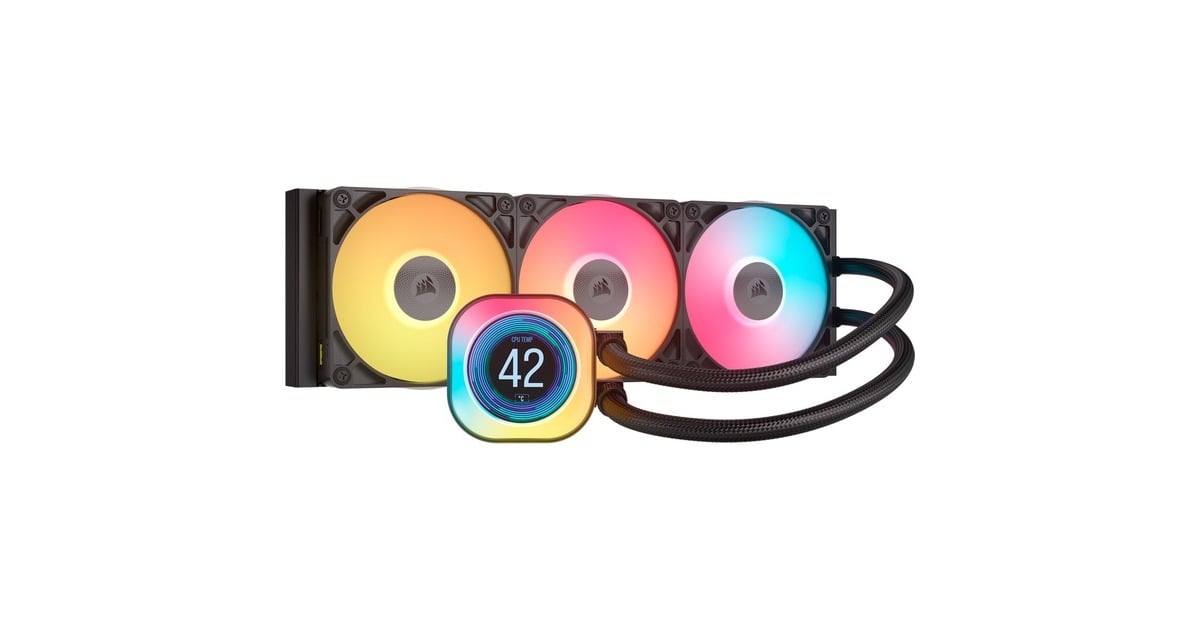 CorsairiCUE LINK TITAN 360 RX LCD + 3x iCUE LINK RX120 RGB Cooling bundel waterkoeling  (Zwart, RGB)