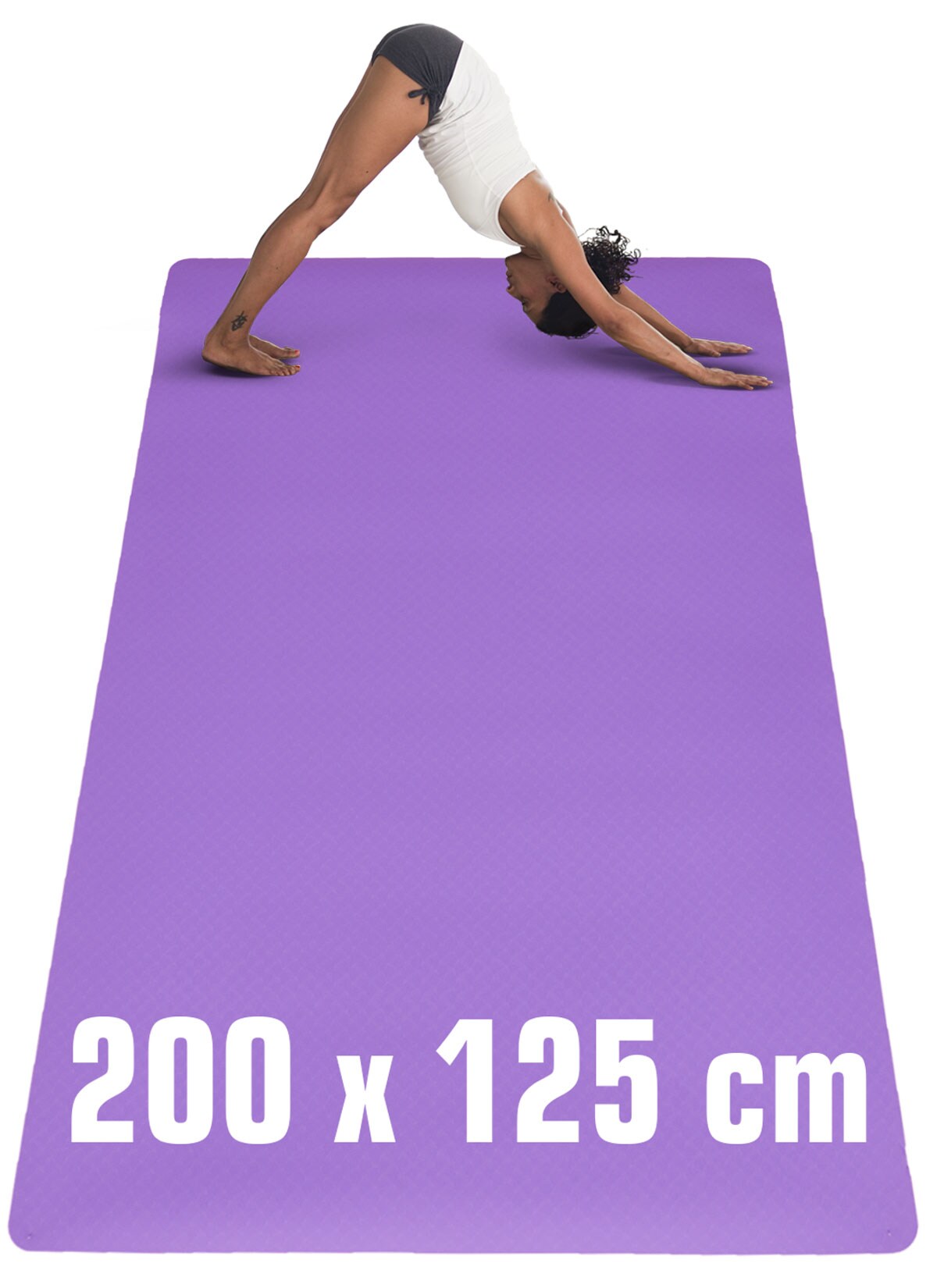 200x116 XXL Fitnessmatte - 6mm Extra Breite Yogamatte - Rutschfeste Sportmatte