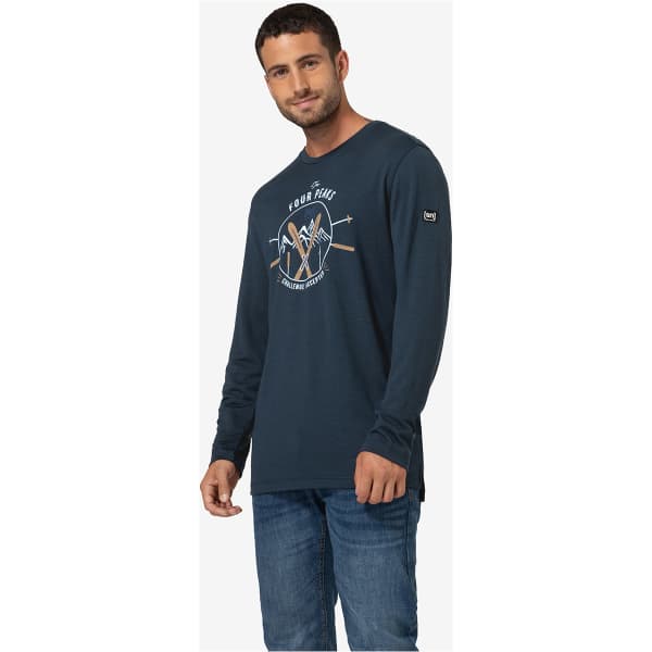 T-shirt randonnée SUPER.NATURAL M 4 PEAKS LS BLUEBERRY/VARIOUS