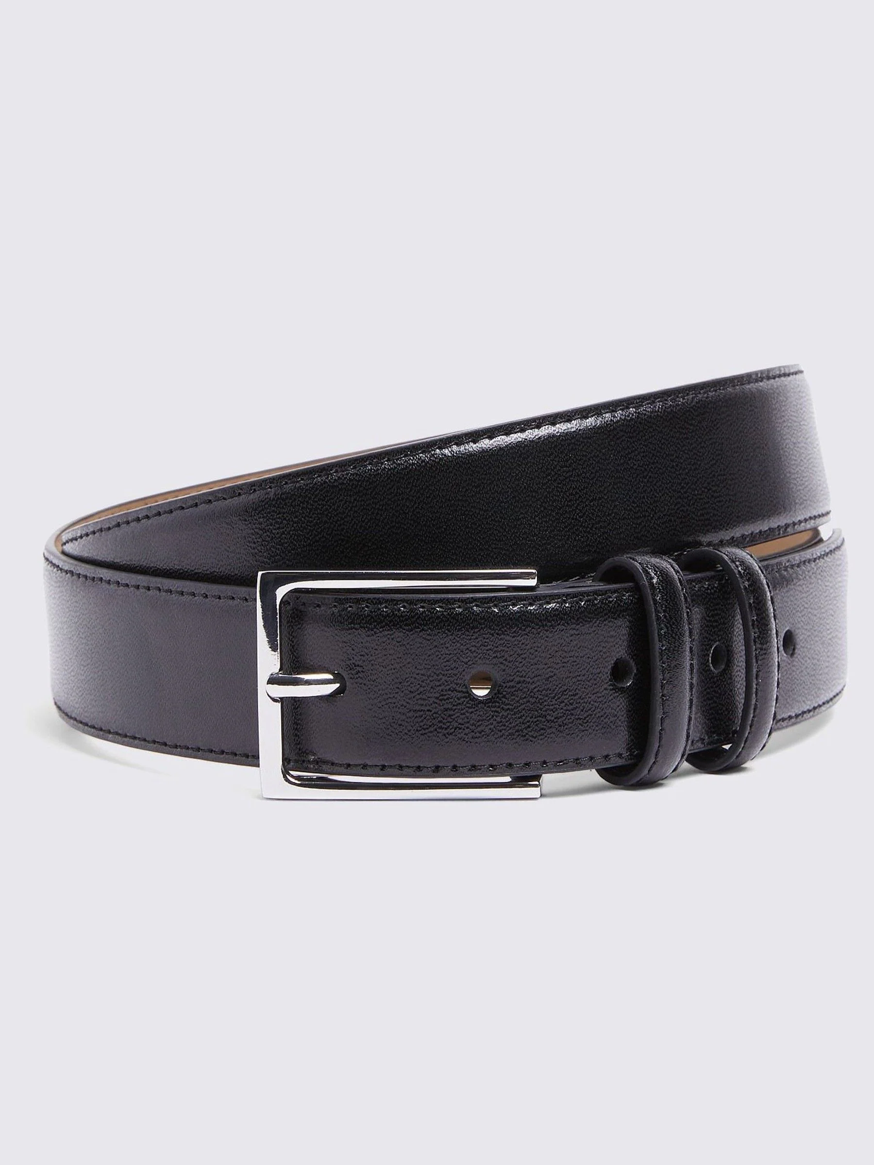 Zwart - MOSS Classic Leather Belt