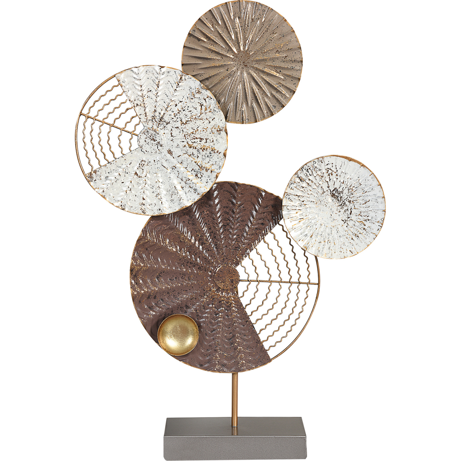Metall-Deko mit runden Ornamenten bronze 37 x 56.5 cm