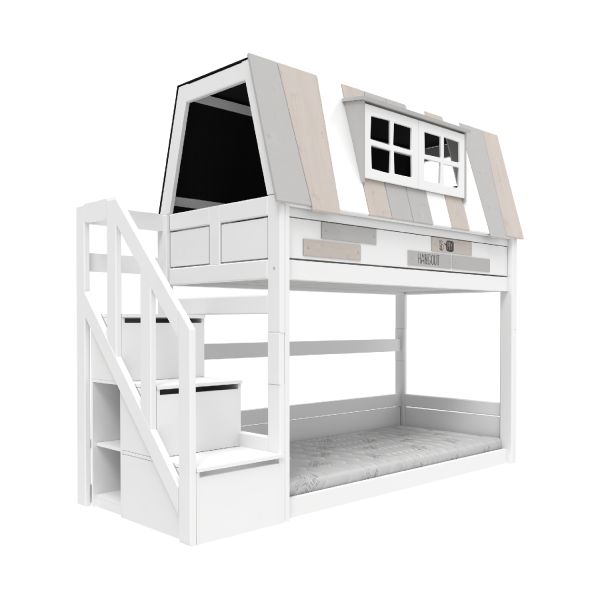 Life Time Laag Huisbed My Hangout - White Wash - Luxe Lattenbodem
