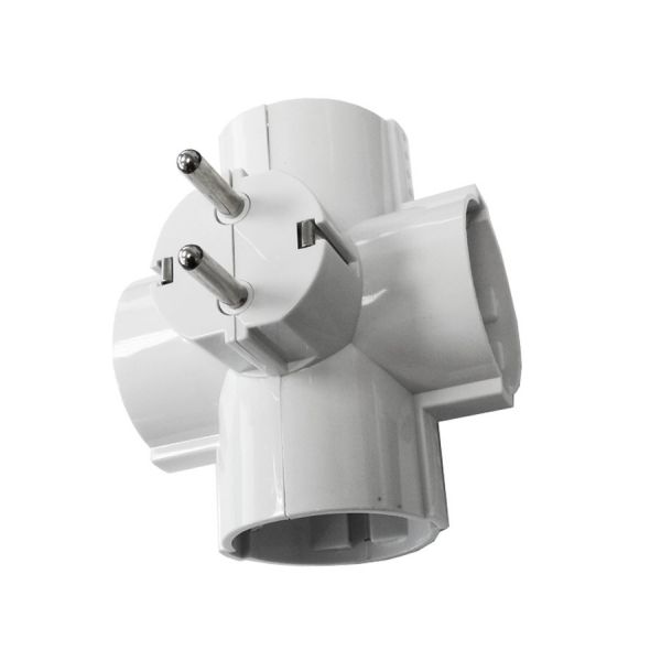 EDM Ficha 4 Tomadas T/tl Saídas Laterais 16a 250v 4,8mm (retractilado) - 40066