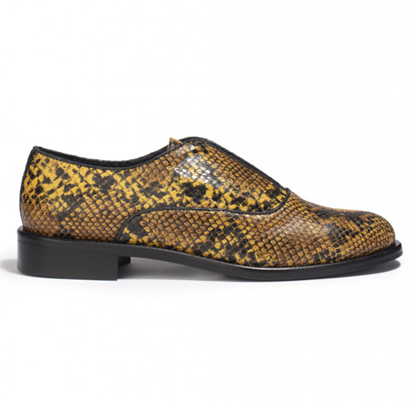 Anaki Richelieus en Cuir python Edgar jaunes