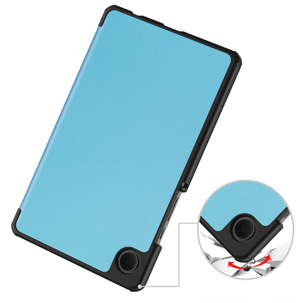 Samsung Galaxy Tab A11 / A9 Leder Tasche Flip Cover Hülle - Hellblau