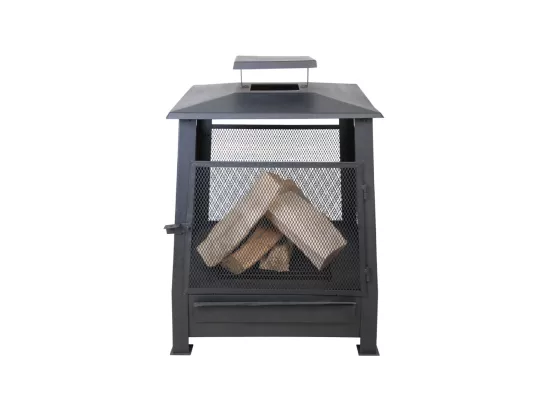 Pagode chauffe terrasse grillagée - L 59 x l 59 cm x H 78 cm - Noir
