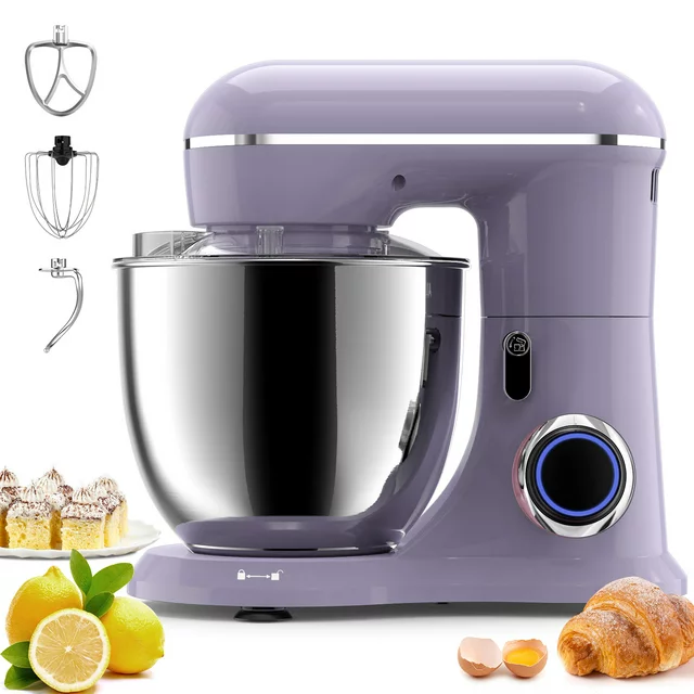 Batedeira de pedestal Samsaimo, 6,5 QT, 660 W, 10 velocidades, cabeça inclinável, batedeira elétrica de cozinha com tigela, gancho para massa, batedor e fouet para a maioria dos cozinheiros domésticos.