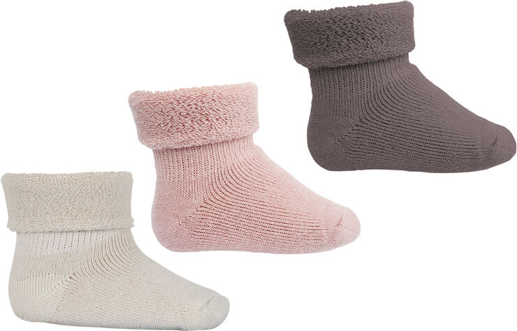 mpKids Wool baby socks - 3-pack Wood rose