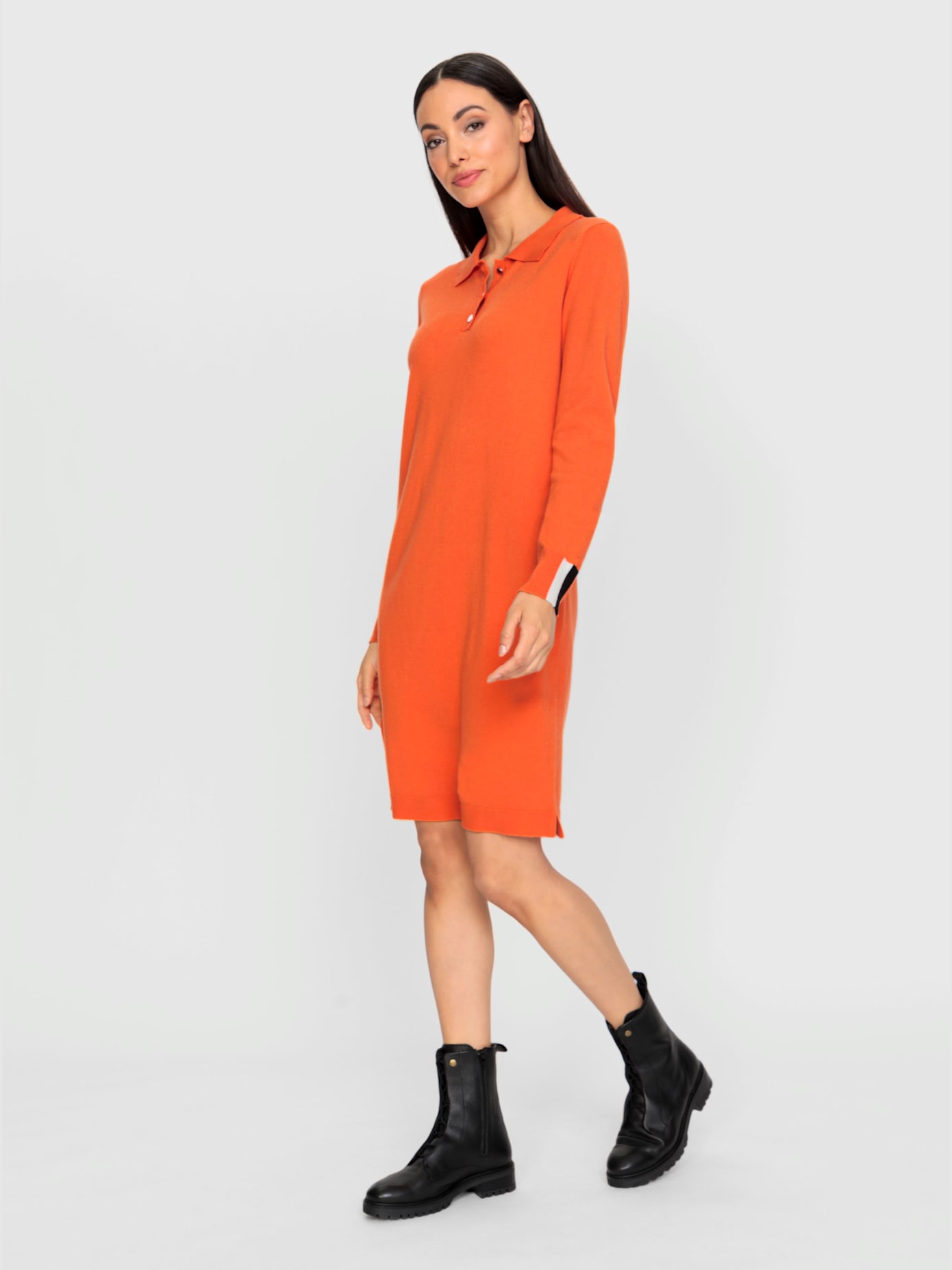 Robe en tricot col polo sportif