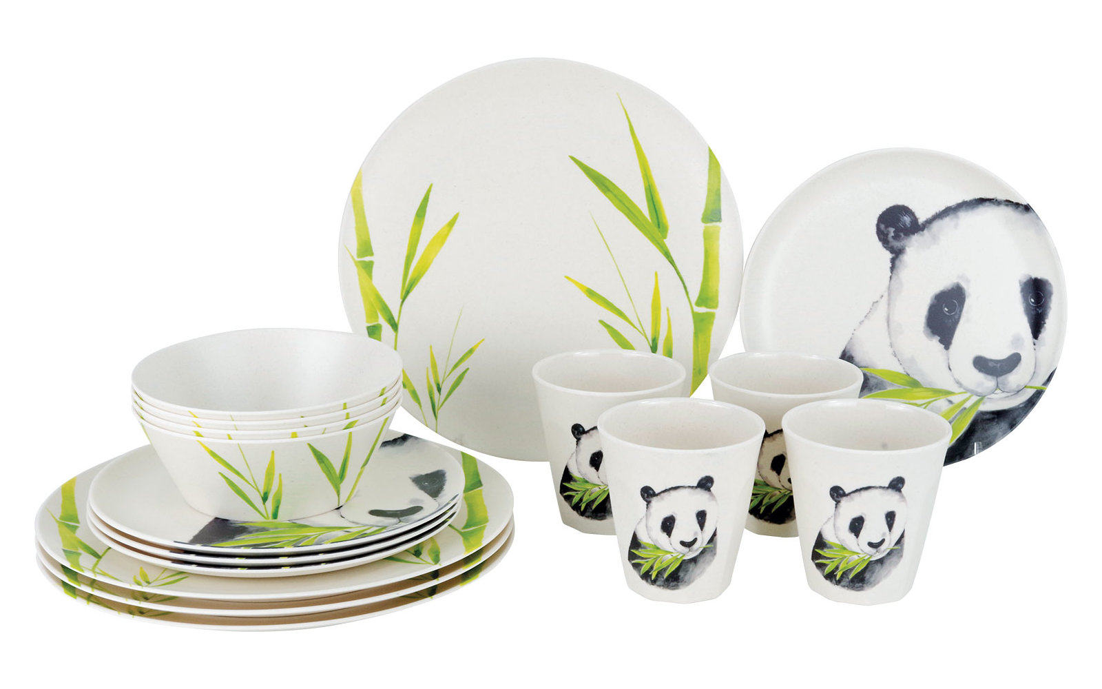 Gimex Nature Line Bambus Melamin Geschirr-Set 16-tlg.