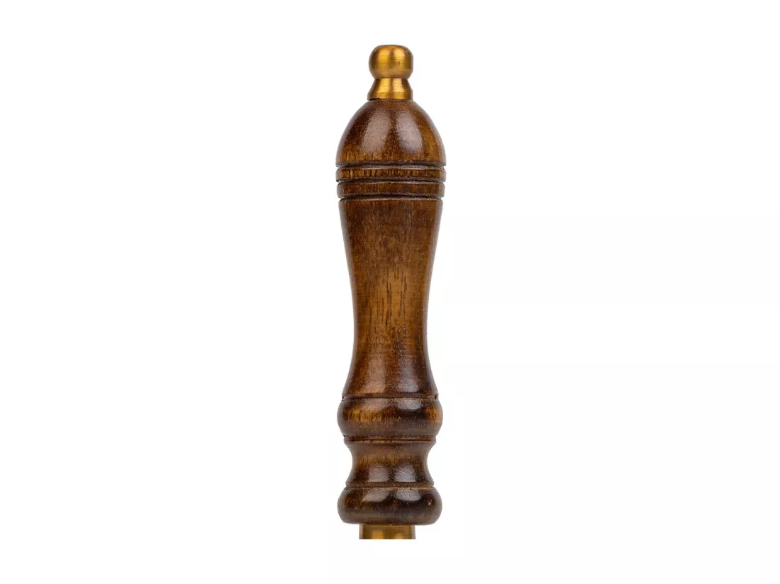 Cloche en métal et manche en bois marron d8x19h
