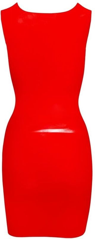 LATEX - Mouwloze Latex Minijurk - Rood