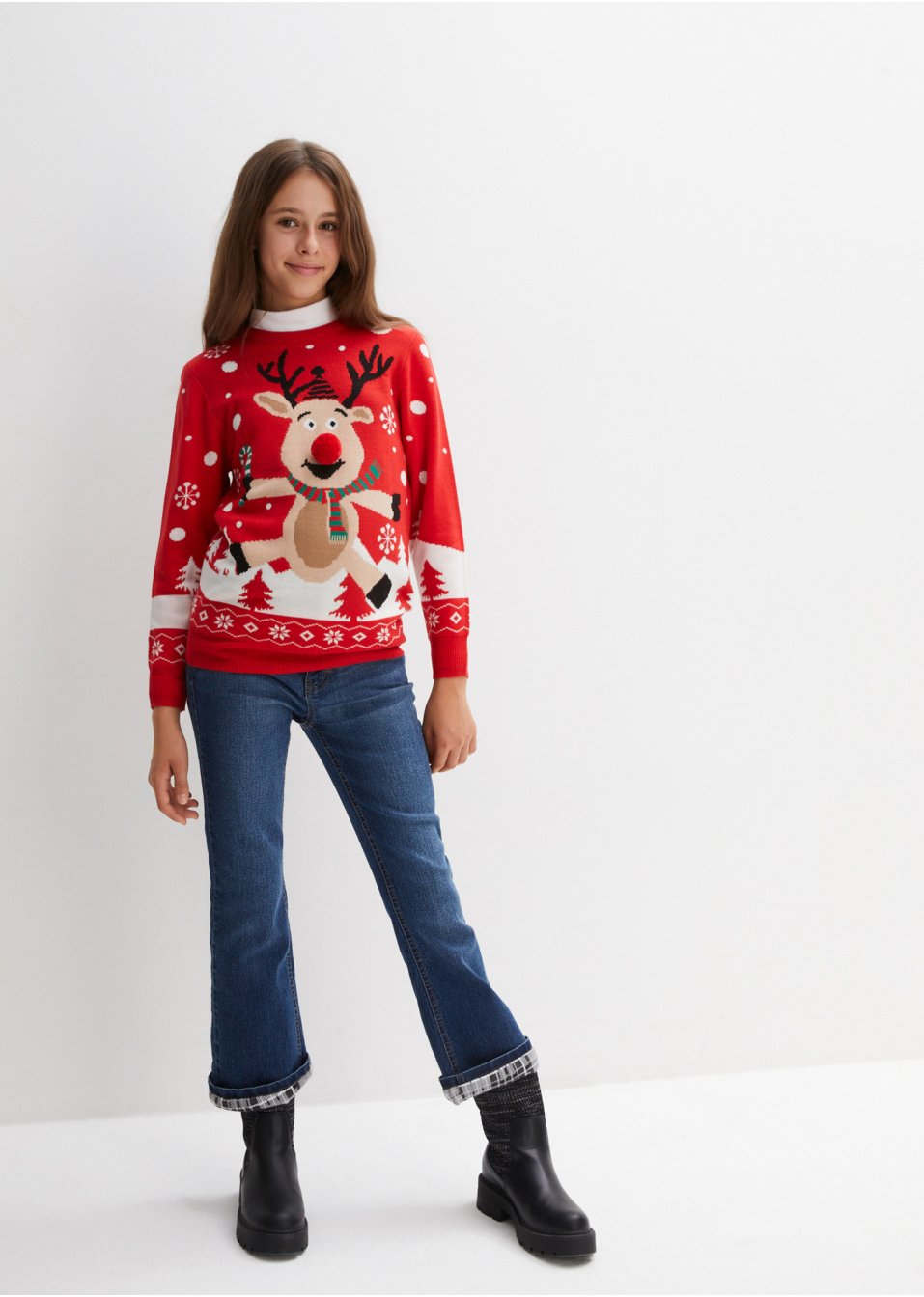 Pull en maille enfant avec motif de Noël