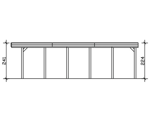 SKAN HOLZ Friesland enkele carport inclusief aluminium dakpanelen en H-paalankers, 314 x 860 cm, grijs
