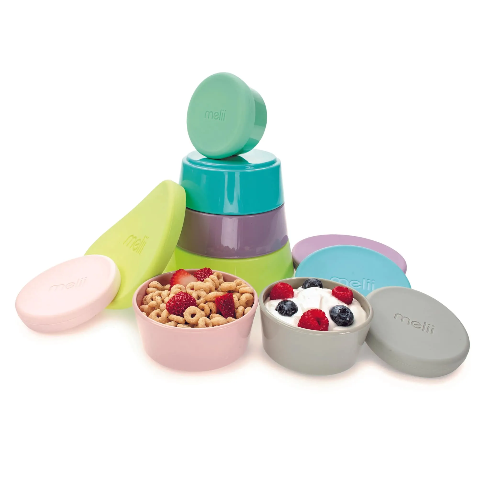 Melii Ensemble Bols et Couvercles en Silicone (6)