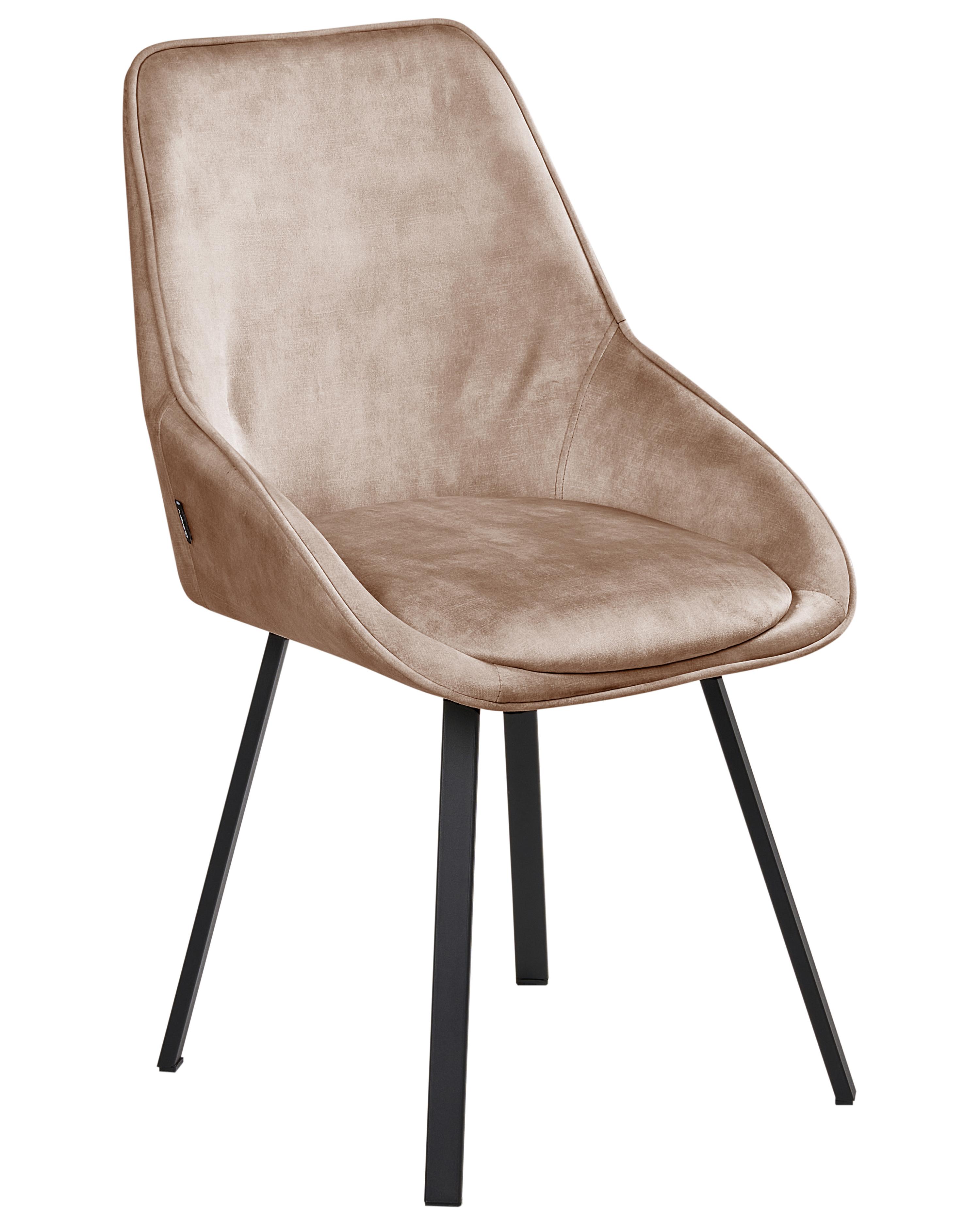Set van 2 eetkamerstoelen draaibaar TERLTON Fluweel Beige