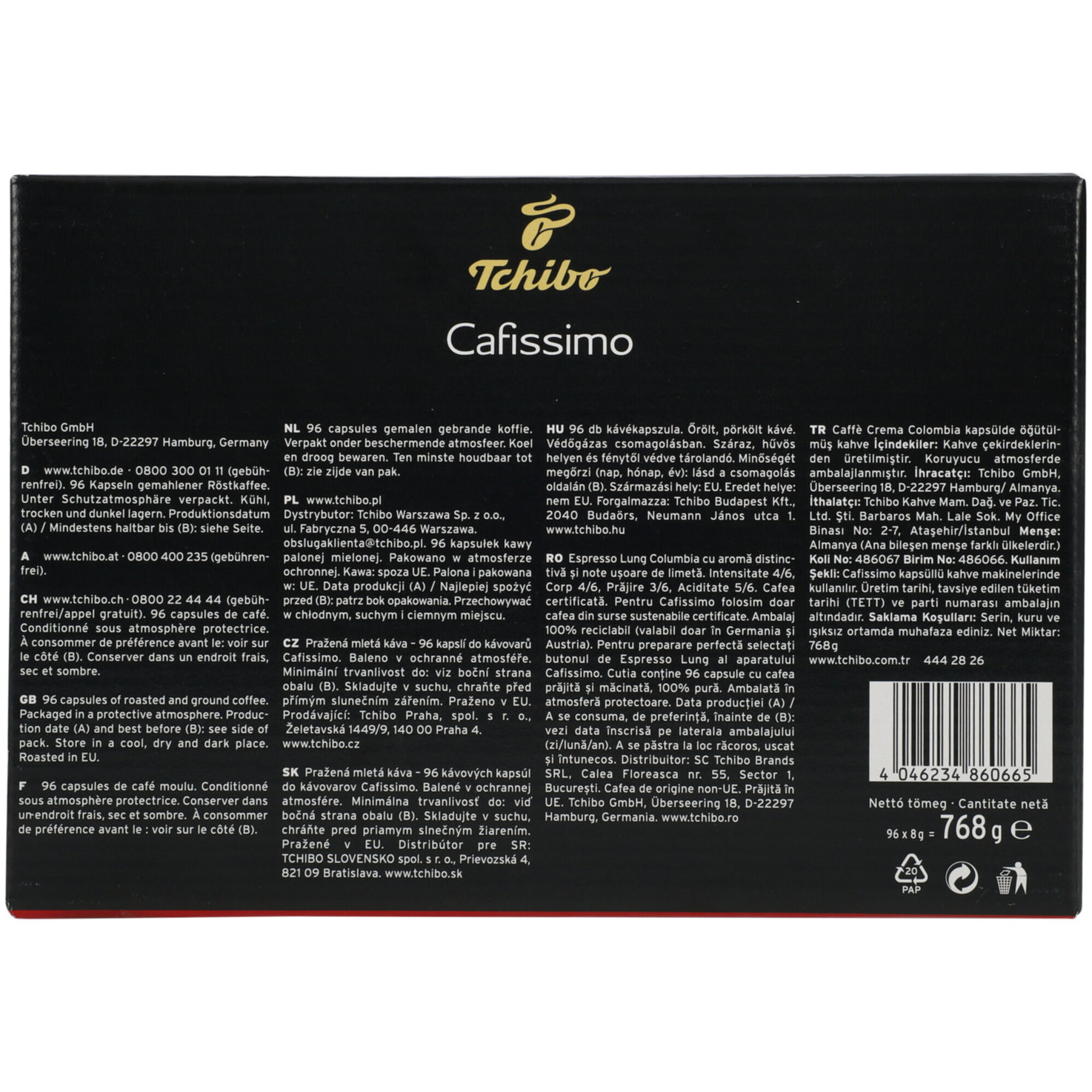 Tchibo Cafissimo Crema Colombia 96 Kapseln